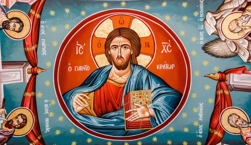 indoors, young men, male likeness, representation, spirituality, cyprus, human representation, astrology sign, craft, ceiling, people, pantokrator, males