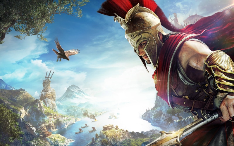 alexios, game, animal wildlife, 4K, outdoors, adventure, flying, cloud - sky, real people, nature, art and craft, sky, day, beauty in nature, men, creed
