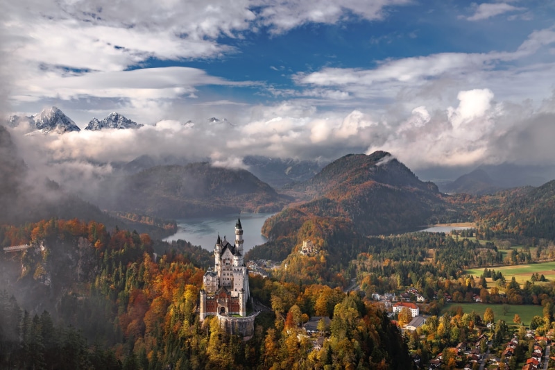 1080P, Neuschwanstein Castle, castle, landscape, Germany, mountains