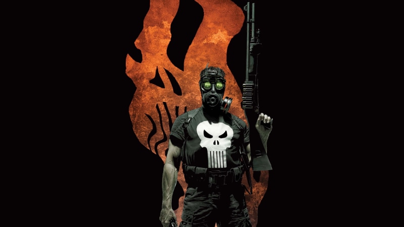 comic art, skull, Frank Castle, gun, comic books, Marvel Comics, The Punisher, 2K, gas masks, Punisher