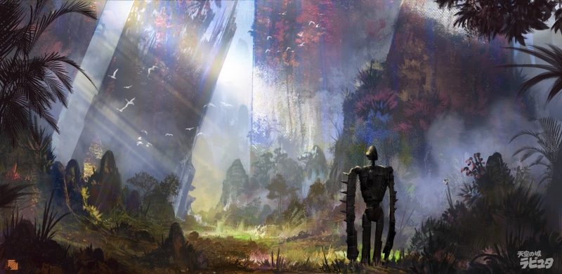 artwork, robot, Studio Ghibli, Castle in the Sky, 1080P, concept art, cyberpunk, anime