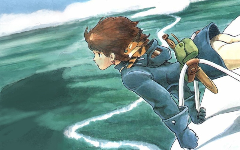 fantasy, wind, valley, adventure, nausicaa, anime, 2K