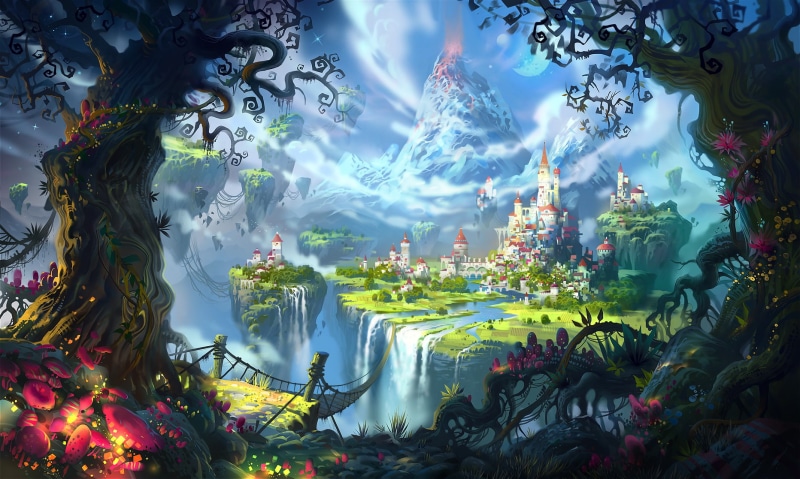 Suicune, castle, 720P, Floating Island, The Wormworld Saga