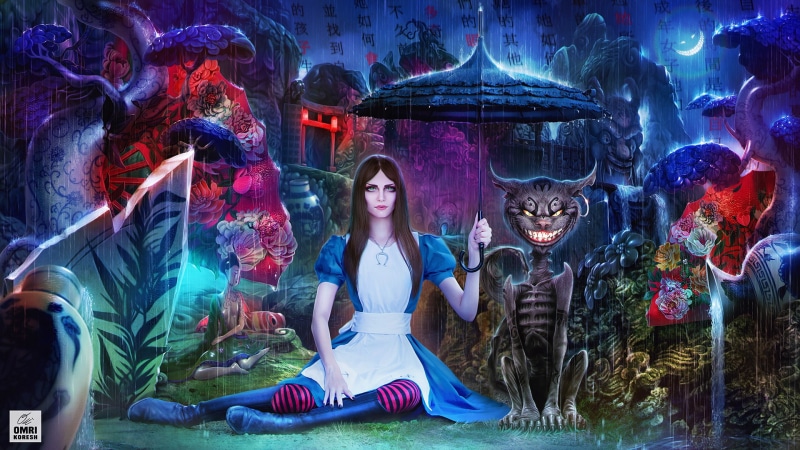 lifestyles, real people, front view, rain, alice, girl, one person, young adult, beauty, indoors, casual clothing, adult, fashion, Cheshire cat, hairstyle