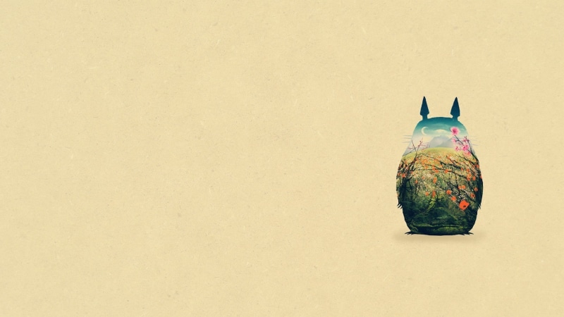 My Neighbor Totoro, Studio Ghibli, simple background, Totoro, 1080P