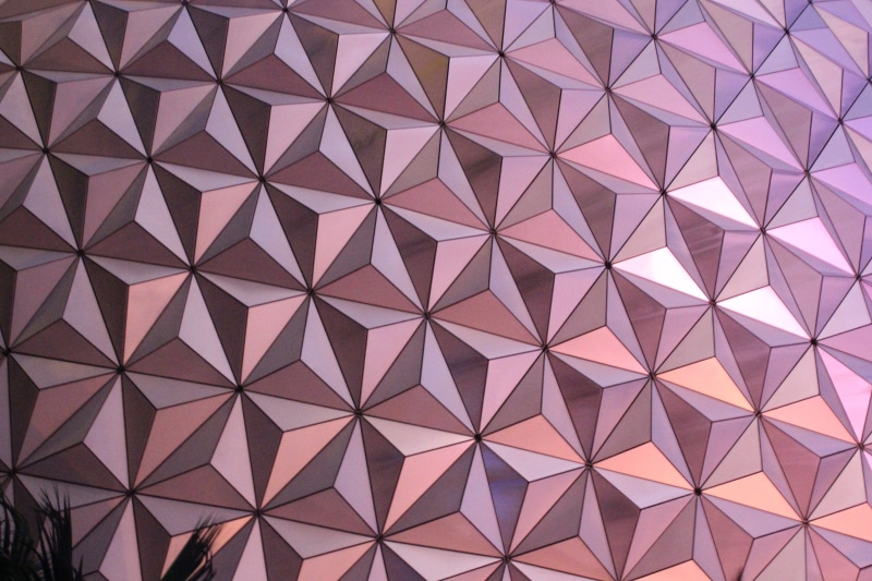 disney, purple, full frame, design, repetition, architectural feature, orlando, spaceship earth, architecture, indoors, geometric shape, low angle view