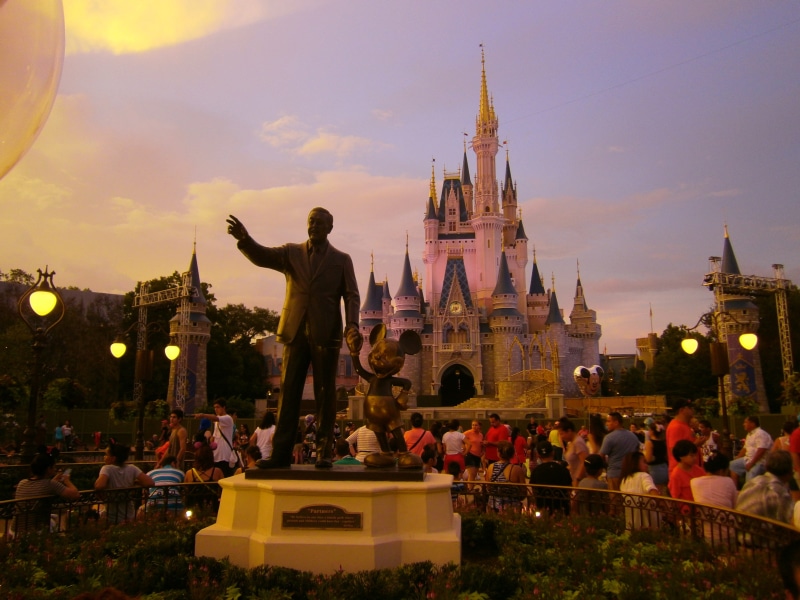 sky, real people, religion, magic kingdom, lake buena vista, building exterior, travel, built structure, crowd, magic kingdom park, united states, travel destinations