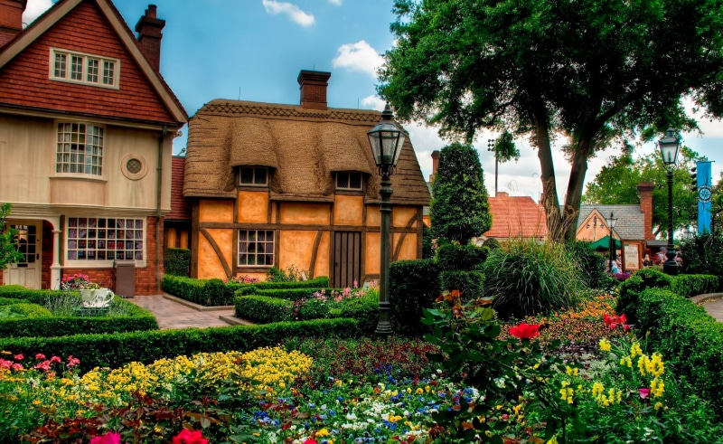 no people, plant, outdoors, Houses, growth, Garden, Orlando, tree, flowerbed, flower, nature, building, Flowers, architecture, 2K, beautiful, day, brown