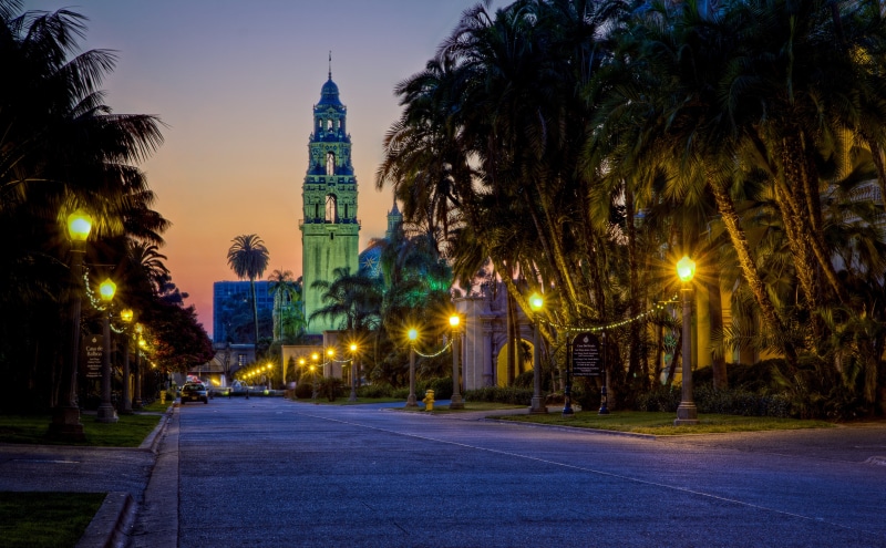 travel destinations, museums, building, Engagement Photographers, Color, Sunset, close, night, street light, san diego, California, city, outdoors, Photo