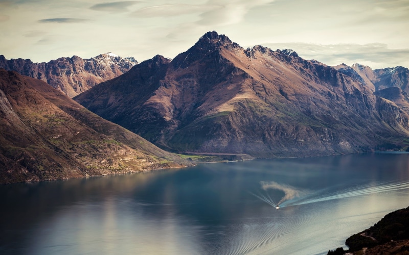 Wakatipu, Lake, 1080P, New, Boat, Zealand, Mountains, River, Queenstown
