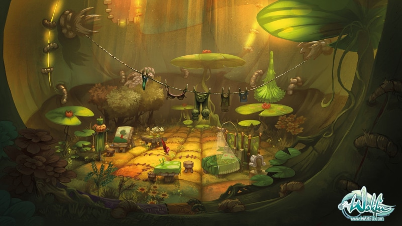 video games, absence, 1080P, transparent, plant, light, no people, glass - material, brown, flowering plant, nature, table, Ankama, wakfu, large group of objects