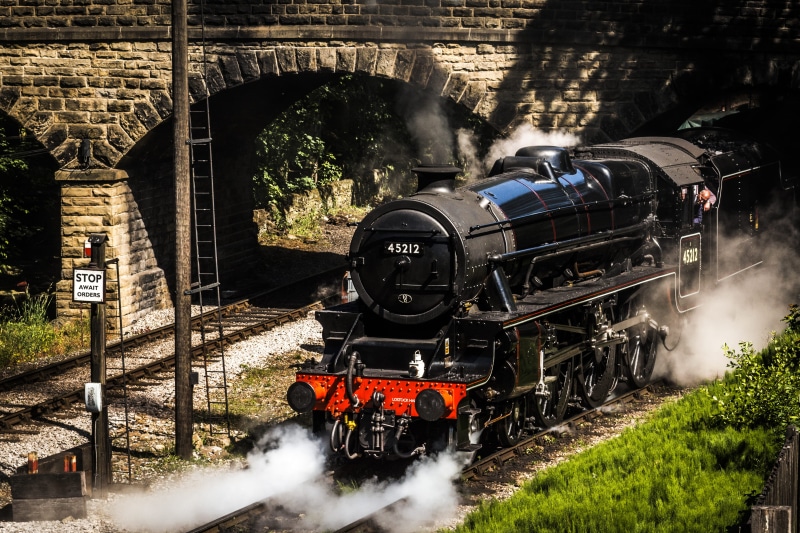 bridge, day, transport, travel, mode of transportation, technology, motor, track, haworth, motion, steam train, land vehicle, nature, rail transportation