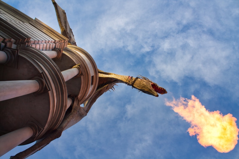 hogwarts, no people, religion, ornate, cloud - sky, belief, the past, universal studios, gringotts, history, building, low angle view, outdoors, architecture