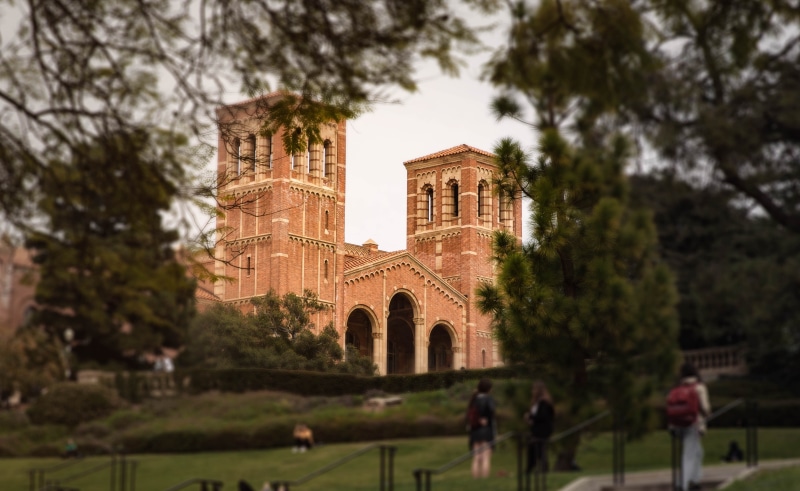 building exterior, school, the past, work, nature, visit, palace, castle, built structure, america, history, education, ucla, plant, rainy, incidental people