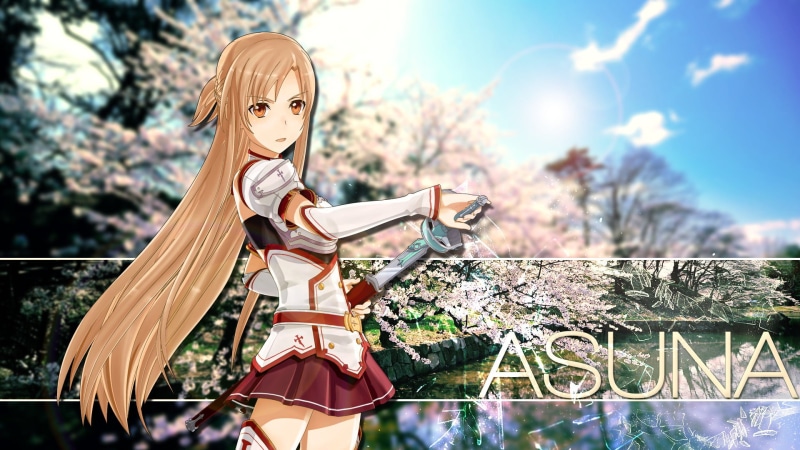 lifestyles, plant, Asuna Yuuki, art, sunlight, Sword Art Online, standing, leisure activity, casual clothing, day, young women, nature, focus on foreground