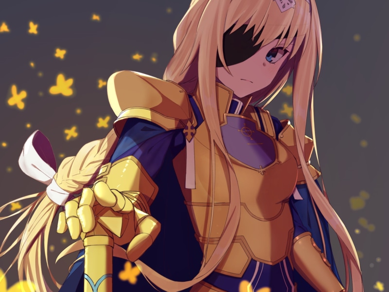 1080P, Sword Art Online, blue eyes, anime, anime girls, Alice Zuberg, armor, Sword Art Online Alicization, blonde