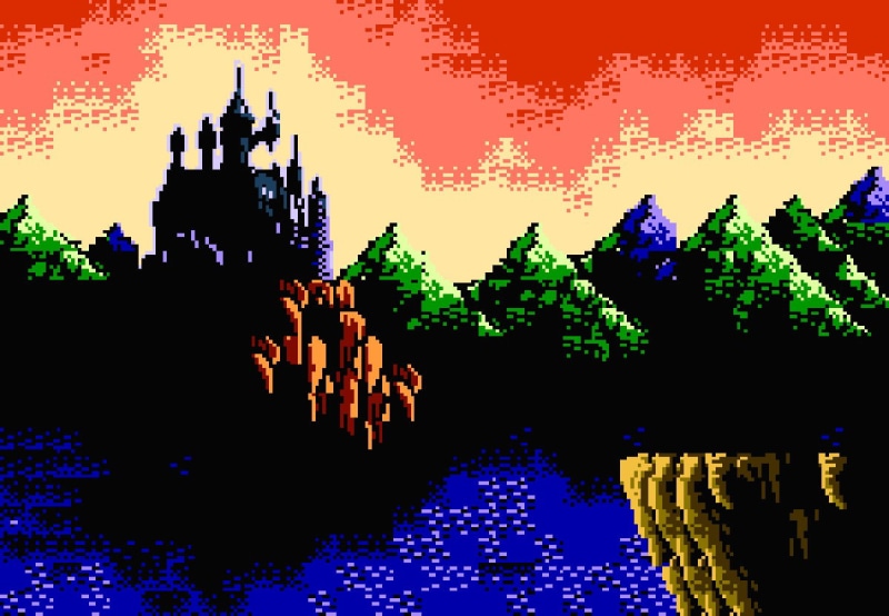 silhouette, tree, nature, plant, sky, sunset, retro Games, blood, built structure, 480P, illuminated, clear sky, Dracula, decoration, celebration, no people