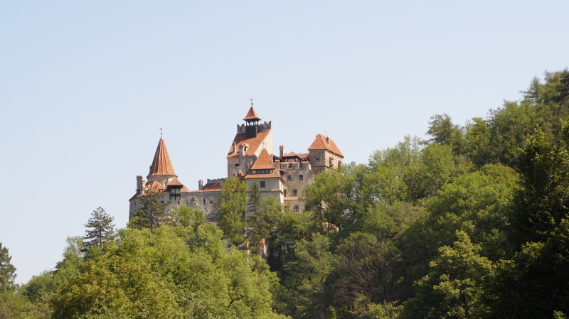 religion, Bran Castle, vlad, fort, sky, roumanian, spire, clear sky, castle, travel destinations, transylvania, Dracula, plant, no people, wallachia, built structure