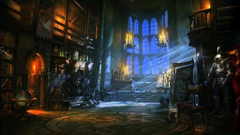 castle, 1080P, room, dark, fantasy