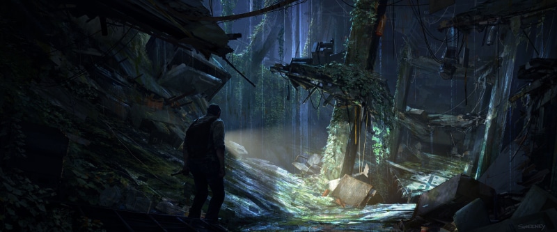 architecture, men, motion, forest, cave, lifestyles, day, artwork, rock, video games, real people, nature, person, concept art, one person, 5K, solid