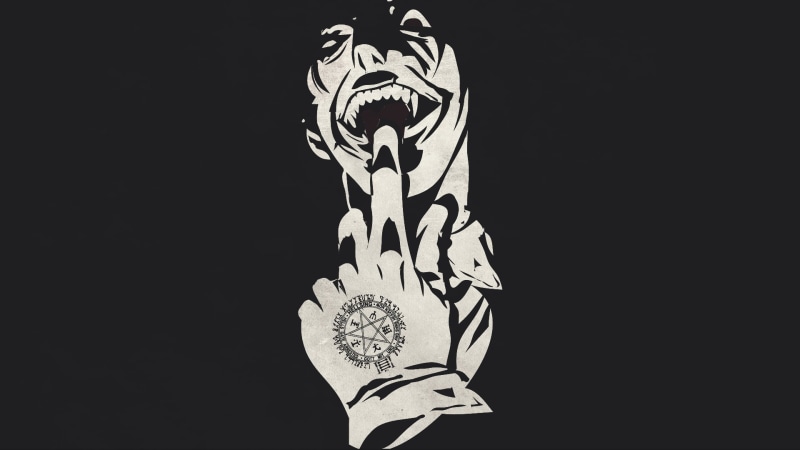 Hellsing Ultimate, Alucard, artwork, Hellsing, simple background, digital, digital art, 1080P, fantasy art