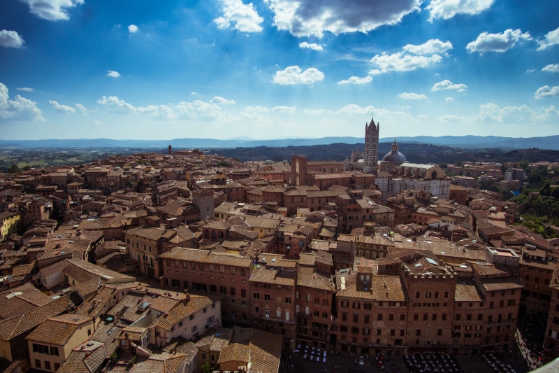 siena, cityscape, cloud - sky, high angle view, italy, residential district, duomo, cathedral, day, outdoors, 5K, nature, community, roofs, roof, history