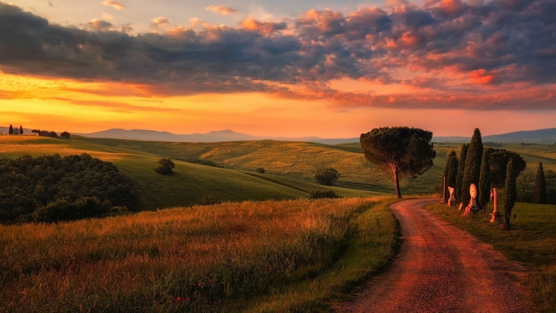 field, cloud - sky, sunlight, scenics - nature, landscape, rolling hills, outdoors, environment, sky, rural area, cloud, 1080P, tranquility, europe, hill