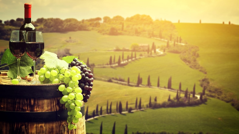 5K, europe, 5k uhd, glass, crop, tree, 5k, fruit, wineglass, agriculture, no people, red grape, tuscany, red wine, food and drink, alcohol, container