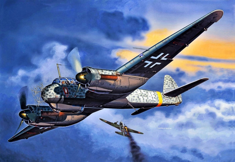 Ju-88, FuG 212, Junkers, Heavy, Radar, night fighter, " Liechtenstein", Ju.88C-6, 1080P