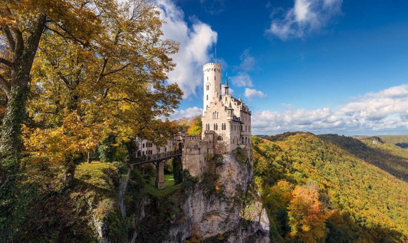 abbey, architecture, 1080P, Schloss, history, Castle, Mountains, the past, cloud - sky, sky, building, plant, belief, growth, day, change, outdoors, Germany