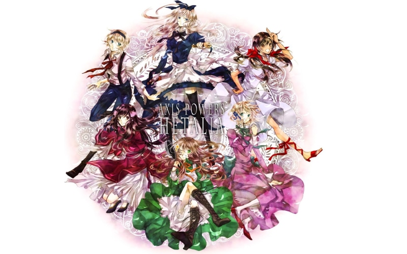 ukraine, hetalia, simple, powers, seychelles, 1080P, anime, liechtenstein, belarus, taiwan, hungary, girls, background, axis