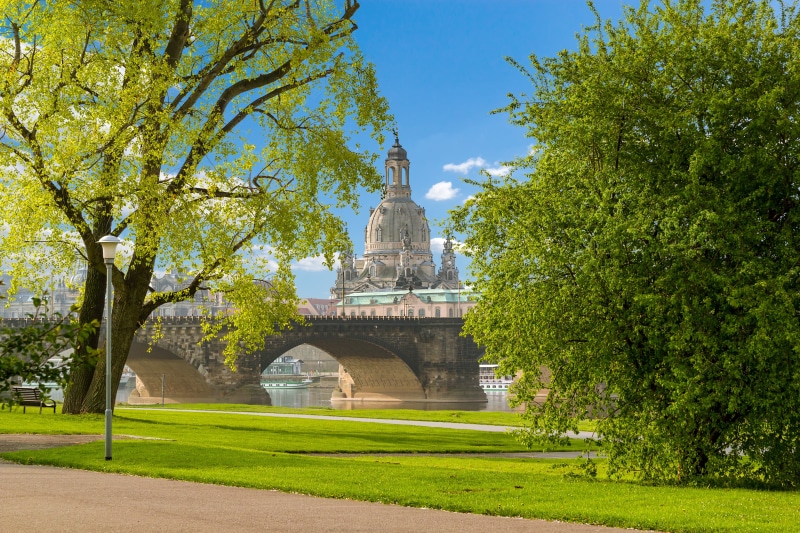 no people, 5K, frauenkirche, travel destinations, travel, water, tourism, architecture, building exterior, ornamental garden, grass, dresden, built structure