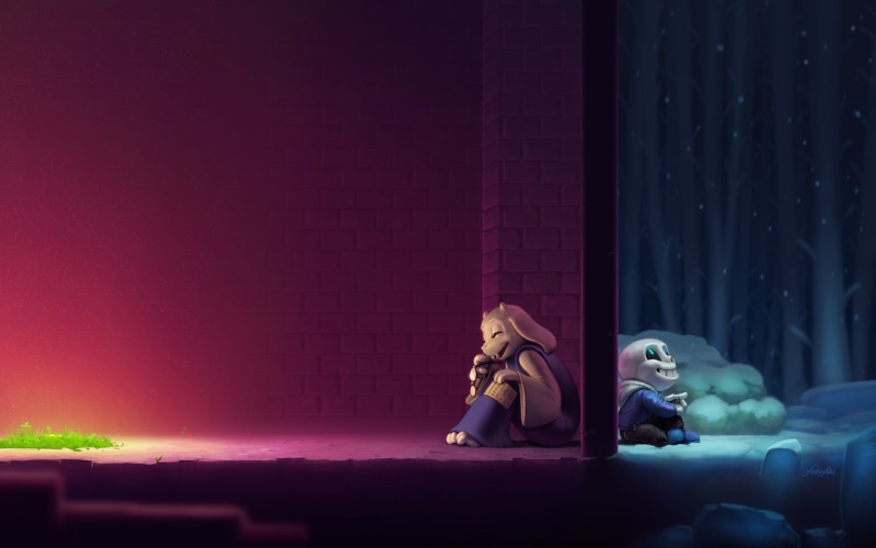creativity, 1080P, Undertale, real people, female likeness, sitting, figurine, window, statue, male likeness, night, representation, mannequin, Toriel (Undertale)