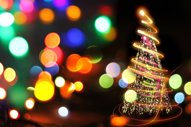 lights, year, glowing, decoration, multi Colored, abstract, vibrant Color, spruce, season, light - Natural Phenomenon, backgrounds, shape, christmas Decoration