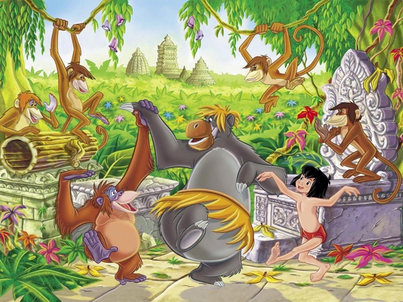 jungle-book, jungle, cartoon, book, disney, 720P, mowgli, monkey, gorilla