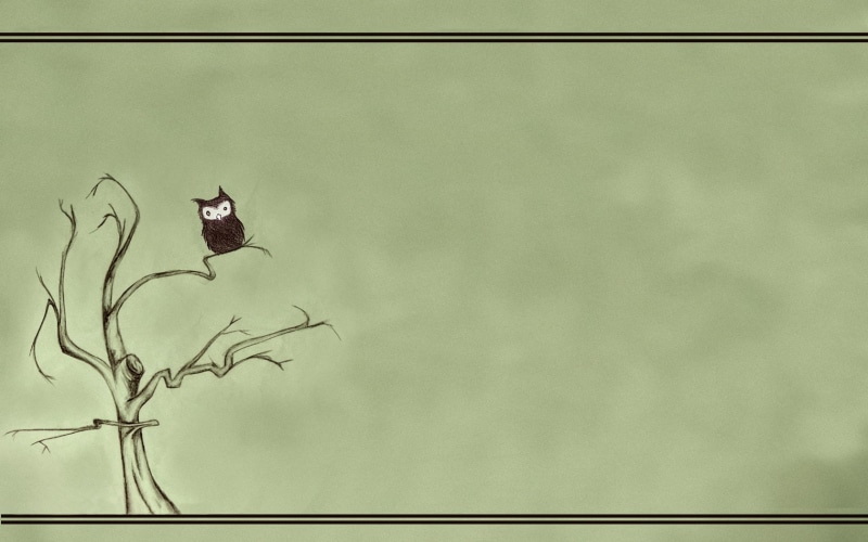 digital/artwork, green, tree, drawing, owl, hd, 720P