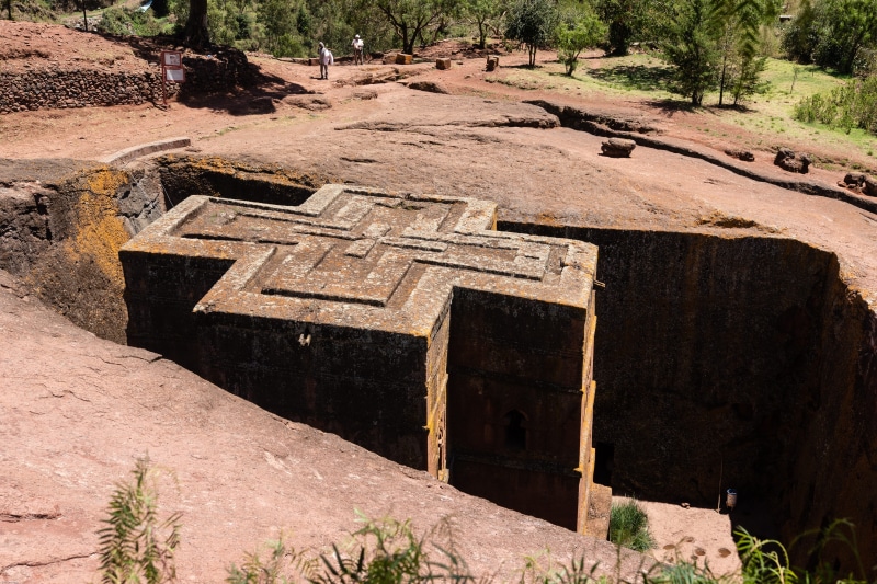 built structure, plant, ancient, ornament, old, ethiopia, travel destinations, lalibela, 5K, history, outdoors, high angle view, ruined, religion, archaeology