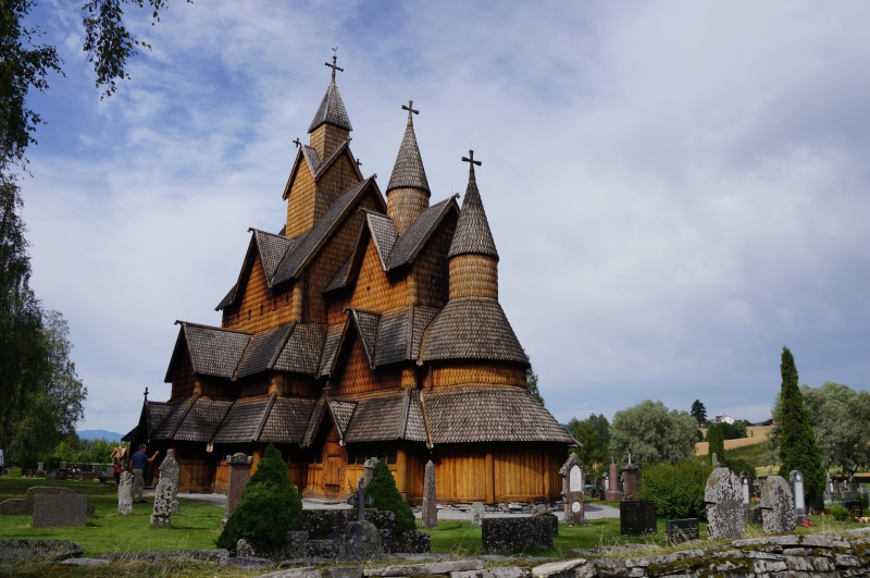 spire, architecture, belief, day, building, the past, stave church heddal, plant, ancient, roof, building Exterior, religion, gigantic, famous Place, stave