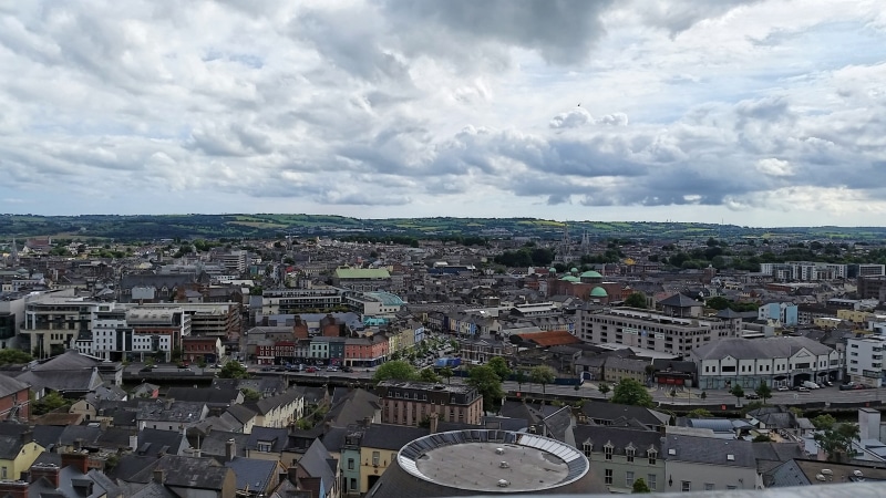 travel destinations, building exterior, 2K, sky, Irish, cloud - sky, architecture, Europe, City, building, outdoors, cityscape, high angle view, Cork