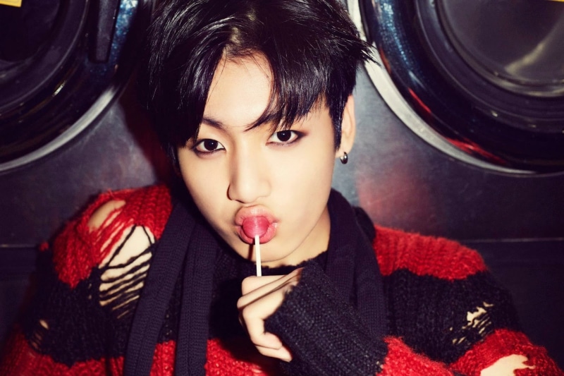 casual clothing, close-up, food, portrait, innocence, K pop, real people, hairstyle, looking at camera, Jungkook, childhood, one person, food and drink
