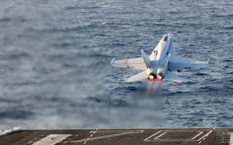 take-off, military aircraft, 2K, aircraft carrier, McDonnell Douglas F/A-18 Hornet, aircraft