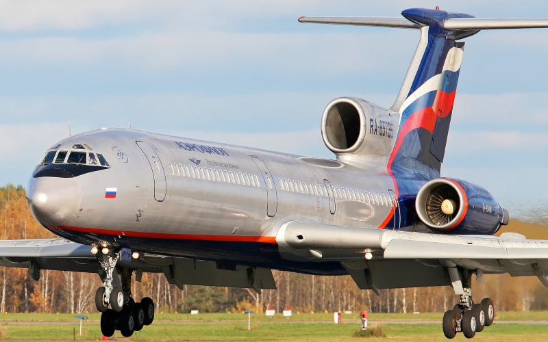 air vehicle, aerospace industry, passenger aircraft, day, cloud - sky, aircraft wing, travel, wheel, no people, private airplane, Tupolev Tu-154, nature