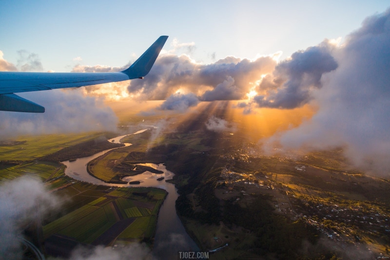 day, clouds, air vehicle, aerial view, sky, mode of transportation, environment, outdoors, cloud - sky, plane, beauty in nature, journey, scenics - nature