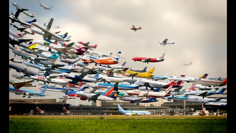 Hanover, airplane, architecture, cloud - sky, flying, celebration, mode of transportation, no people, day, outdoors, 1080P, air vehicle, multi colored