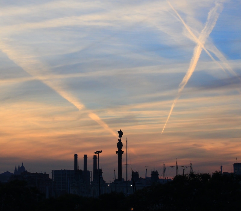 2K, night, scenics - nature, sky, silhouette, human representation, street, town, europe, vacation, fumes, skyscraper, city, orange color, nature, representation