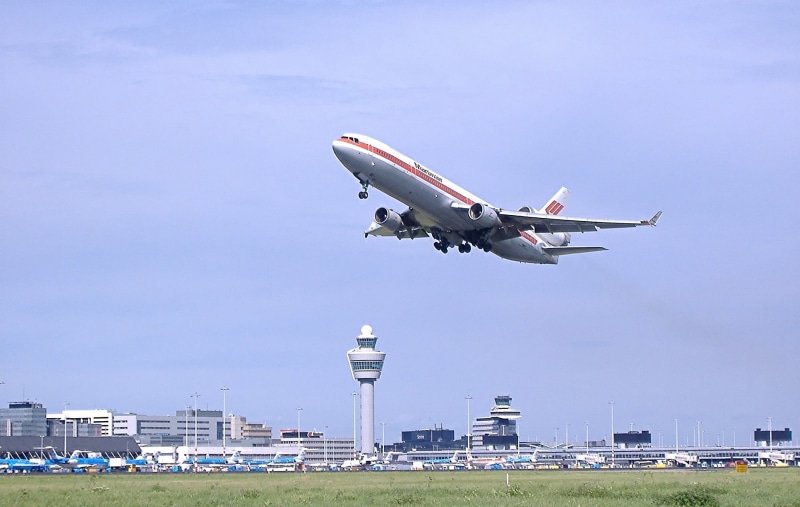 motion, on the move, commercial airplane, transportation, jet plane, flying, architecture, airplane, airport runway, plane, control tower, taking off, fly