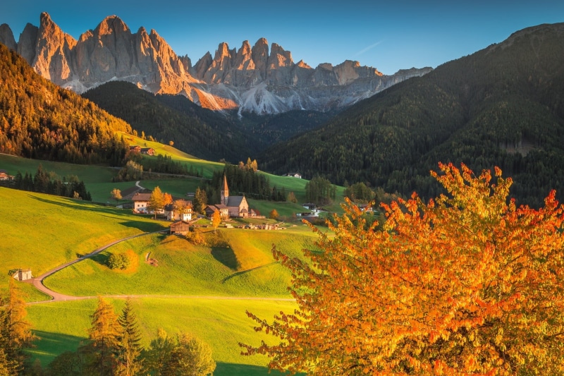 tranquility, flower, vacations, house, grass, non-Urban Scene, Italy, land, scenics, funes, travel, panoramic, change, european Alps, landscape, valley