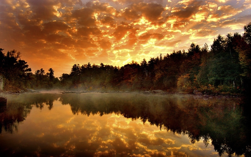 autumn, nature, 2K, lake, water, desktop, hd, reflected