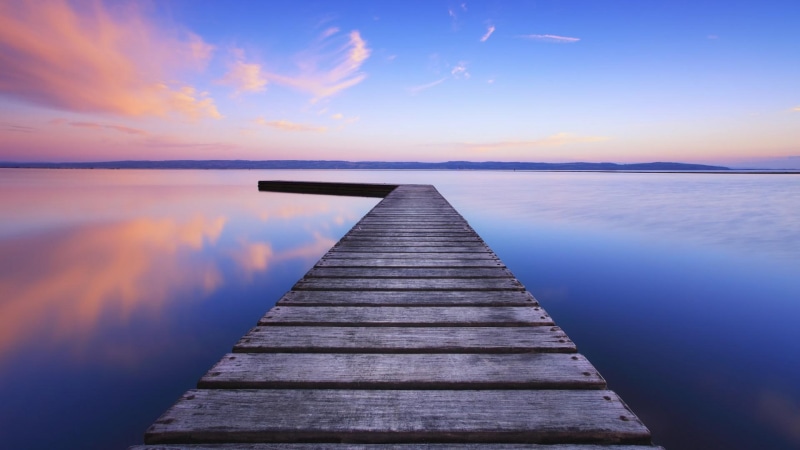 clouds, beautiful scenery, 1080P, beautiful, pier, lake, calm, scenery