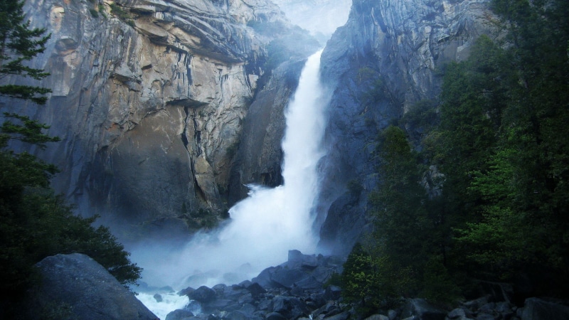 power in nature, nature, solid, flowing water, rock, motion, water, non-urban scene, plant, power, scenics - nature, rock formation, outdoors, waterfall
